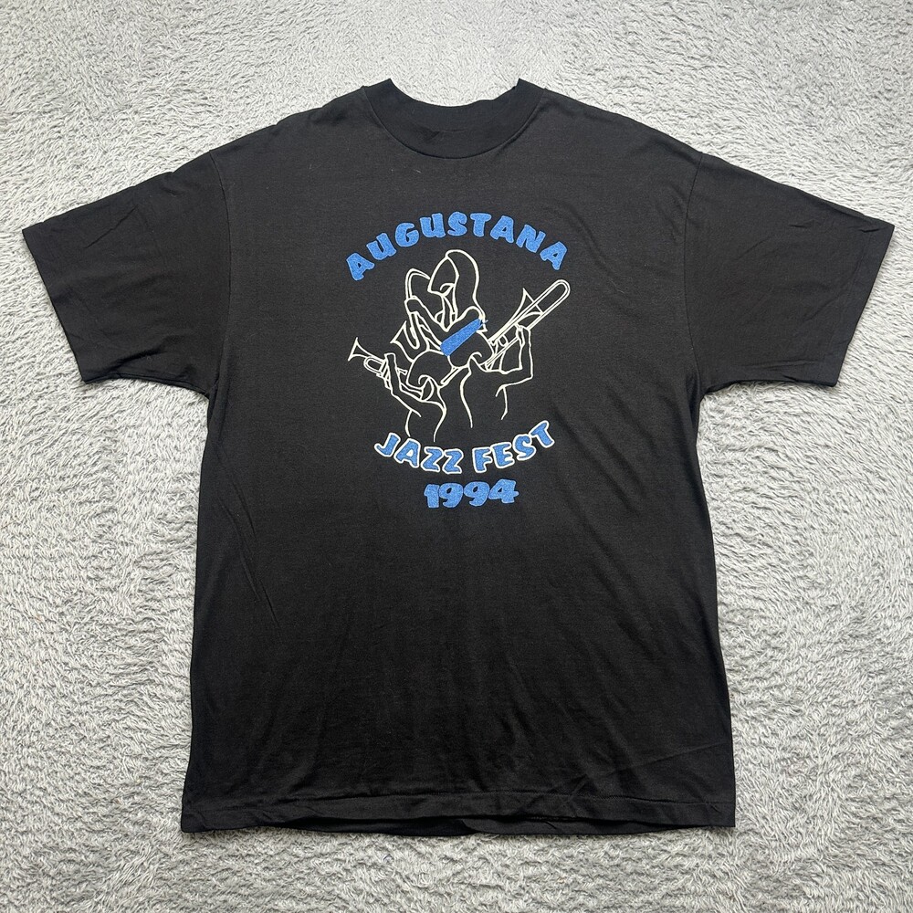 Vintage Sioux Falls Augustana T-Shirt Mens XL Black Jazzfest 1994 Single Stitch